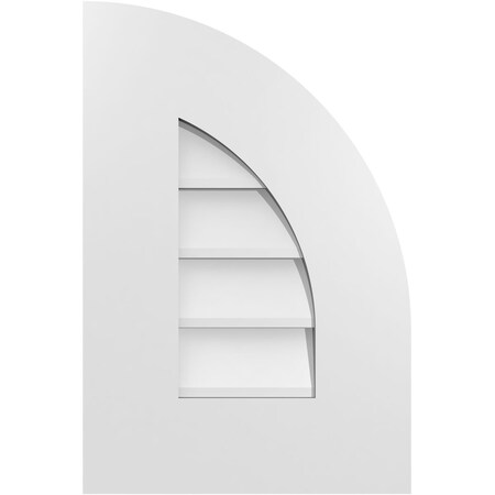 Ekena Millwork Quarter Round Top Right Surface Mount PVC Gable Vent w/ 3-1/2"W x 1"P Standard Frame, 12"W x 18"H GVPQR12X1801SN